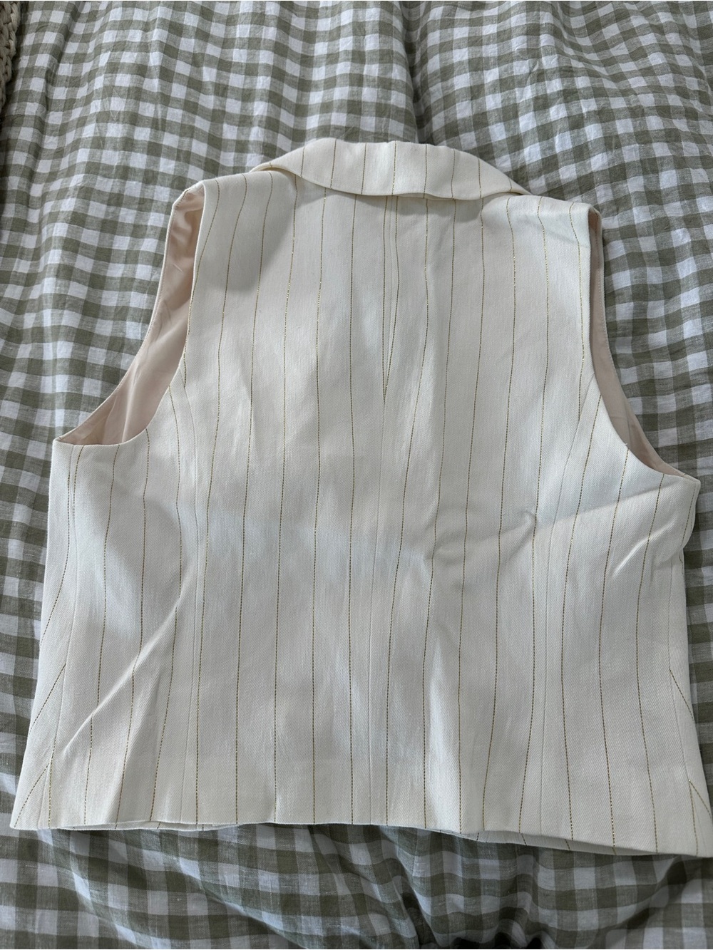 L'AGENCE White Pinstripe Double-Breasted Sleeveless Vest NWT Size 8 - Picture 7 of 7
